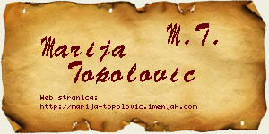 Marija Topolović vizit kartica